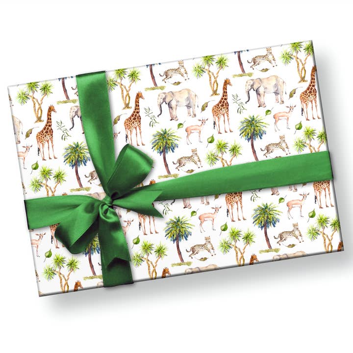 Papel de regalo de animales Safari para venta al por mayor de Stesha Party