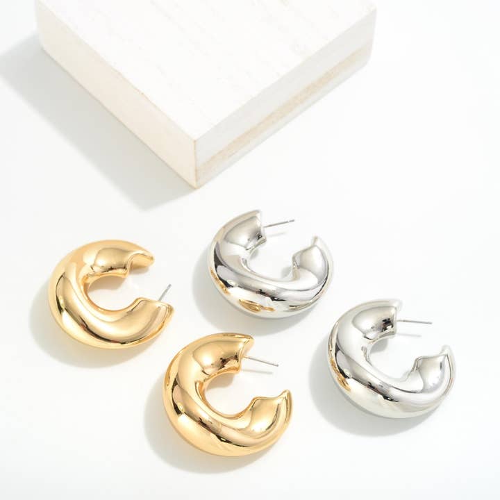 Créoles Wavy Chunky pour la vente par Luke and Park