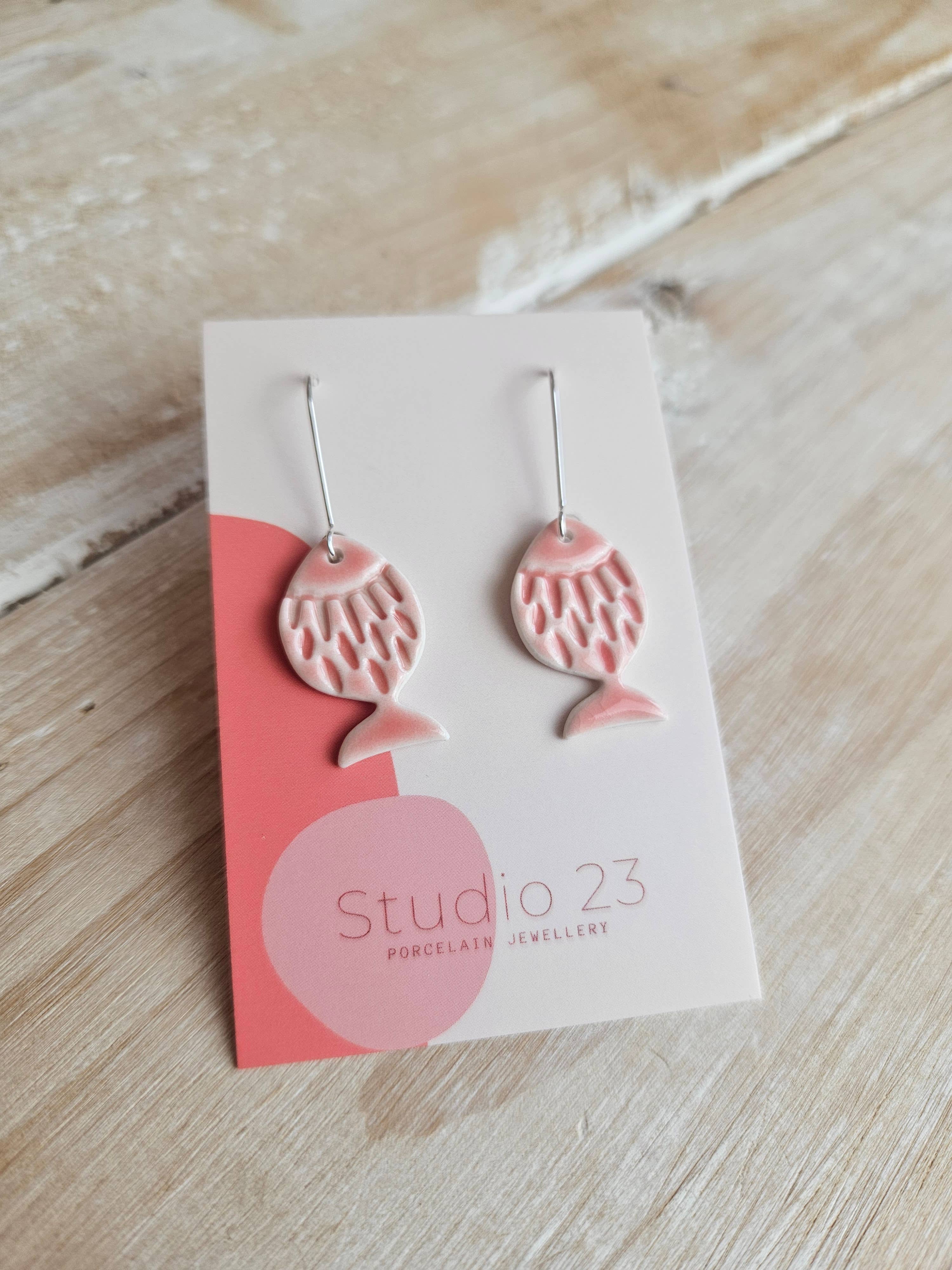 Studio 23 Ceramics - Wholesale Dangle Earrings - Drop Fish Earring Pair 2