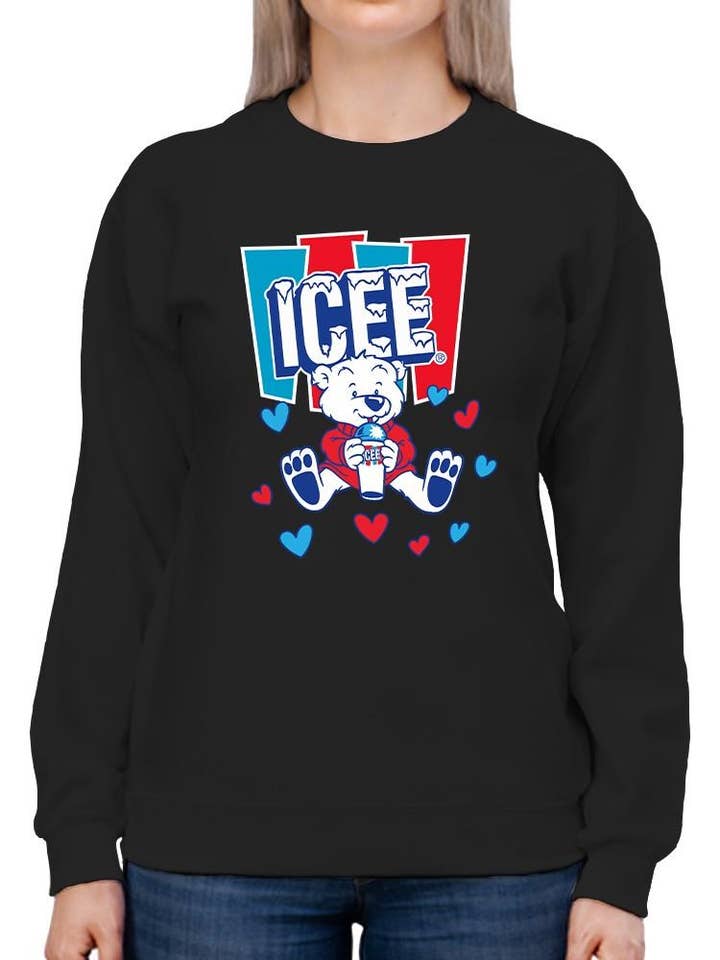 Officially Licensed ICEE Polar-Bear Love - Adorable Cool Heart Graphic Women's Sweatshirt for wholesale by Snack Tees