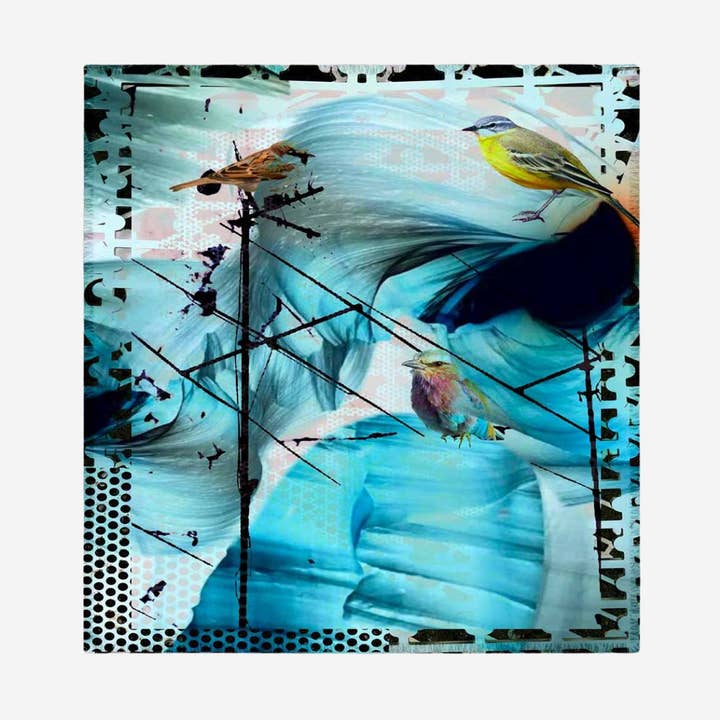 Foulard en soie L'Oiseau Bleu pour la vente par Isabelle Gougenheim Designs
