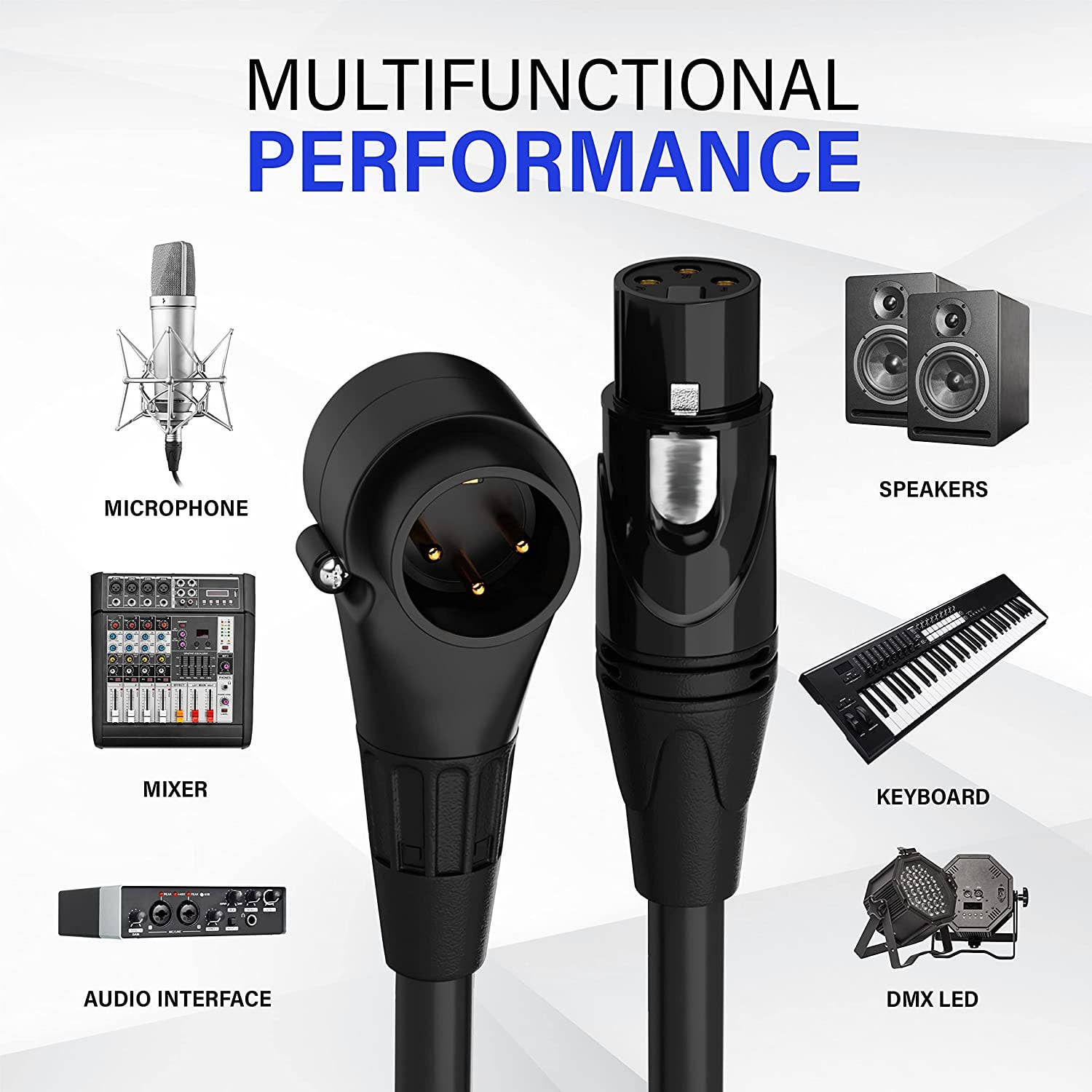 LyxPro – wholesale Musikinstrument – Mikrofon XLR Vinklad Manlig Kabel 3 Pin Mic Kabel Pro Audio15