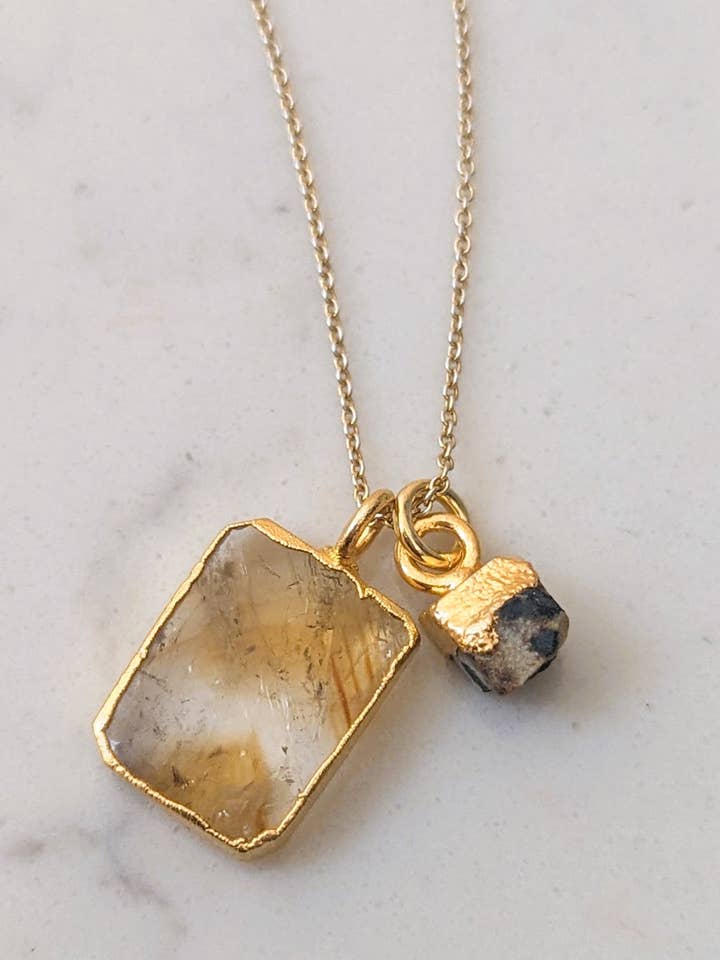 Die Duo-Citrin-Halskette für den Großhandel von Lapis London