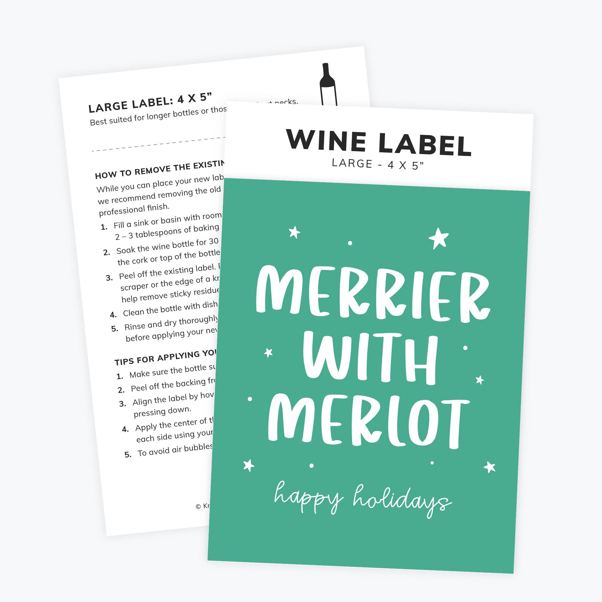 Kreate Paper Co. - Wholesale Gift Tag Label - Christmas Wine Label, Red Wine, Christmas Gifts1