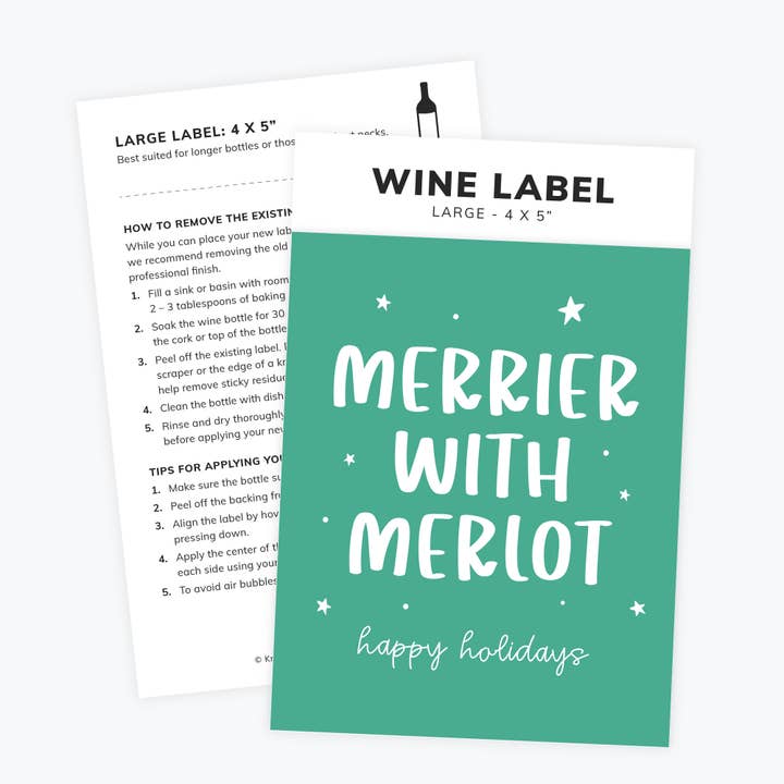 Kreate Paper Co. - Wholesale Gift Tag Label - Christmas Wine Label, Red Wine, Christmas Gifts1