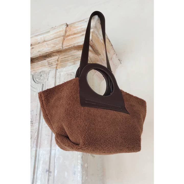 Modesto Bertotto - Wholesale Top Handle Bag - Women's - Teddy bag in leather and eco-fur color white