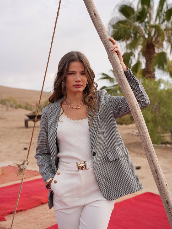 LULUMARY – Engroshandel Bukser - Dame – Slim bukser P933 med guldknapper27