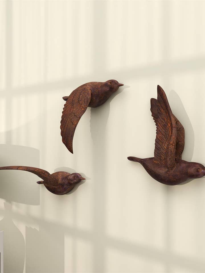 Set of 3 Bird Wall Decor for wholesale by The Light Garden Collection