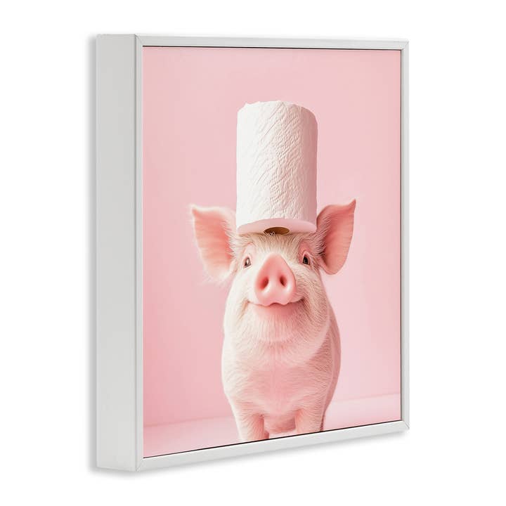 Stupell Industries - Wholesale Wall Sign - Silly Piggy Pink Toilet Paper - Framed Wall Art15