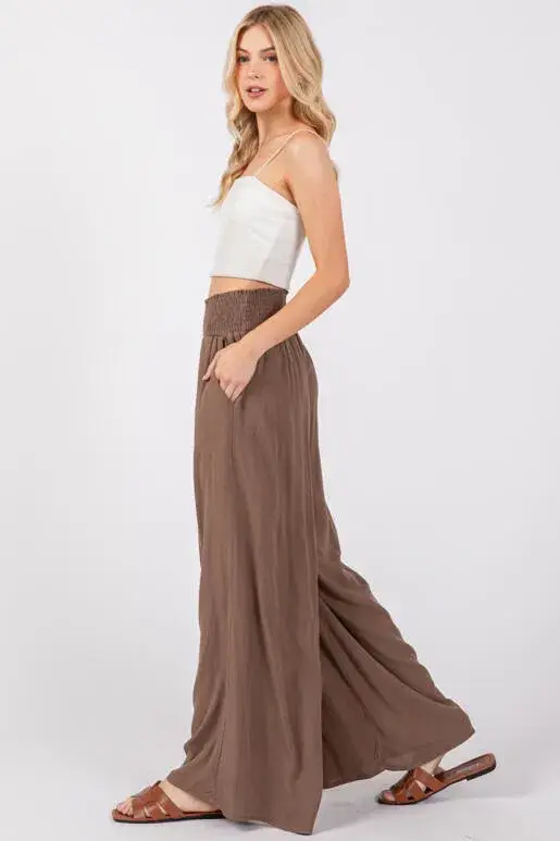 Final Touch – wholesale Pants – Women's – Heavy Gauze Wide Leg Pants - NP70263D-HV23