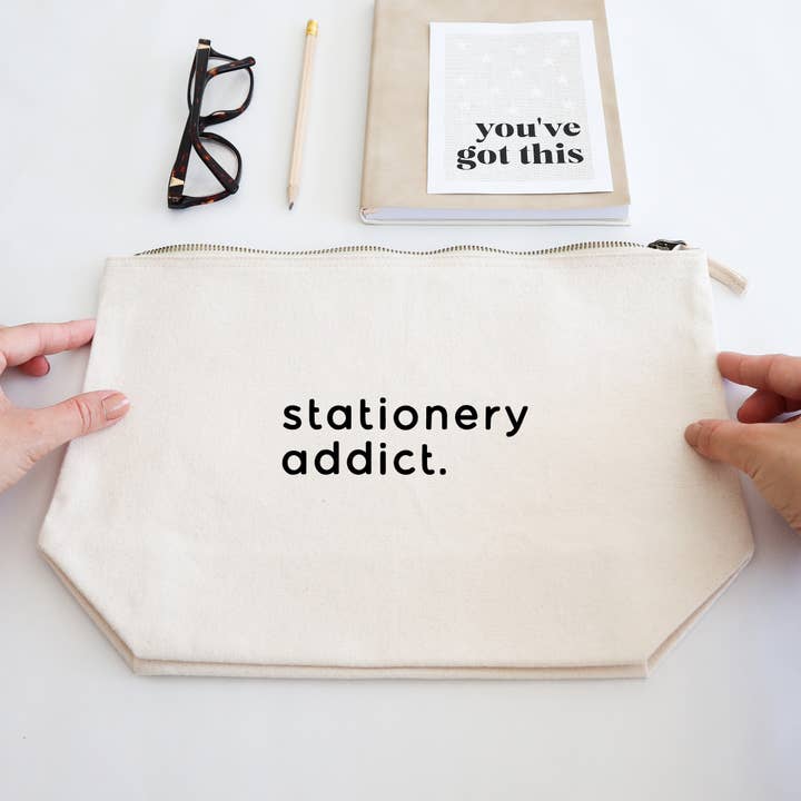 Word Up Creative - Wholesale Pencil Case/Pouch - Stationery addict zipped pouch organiser / pencil case bag1