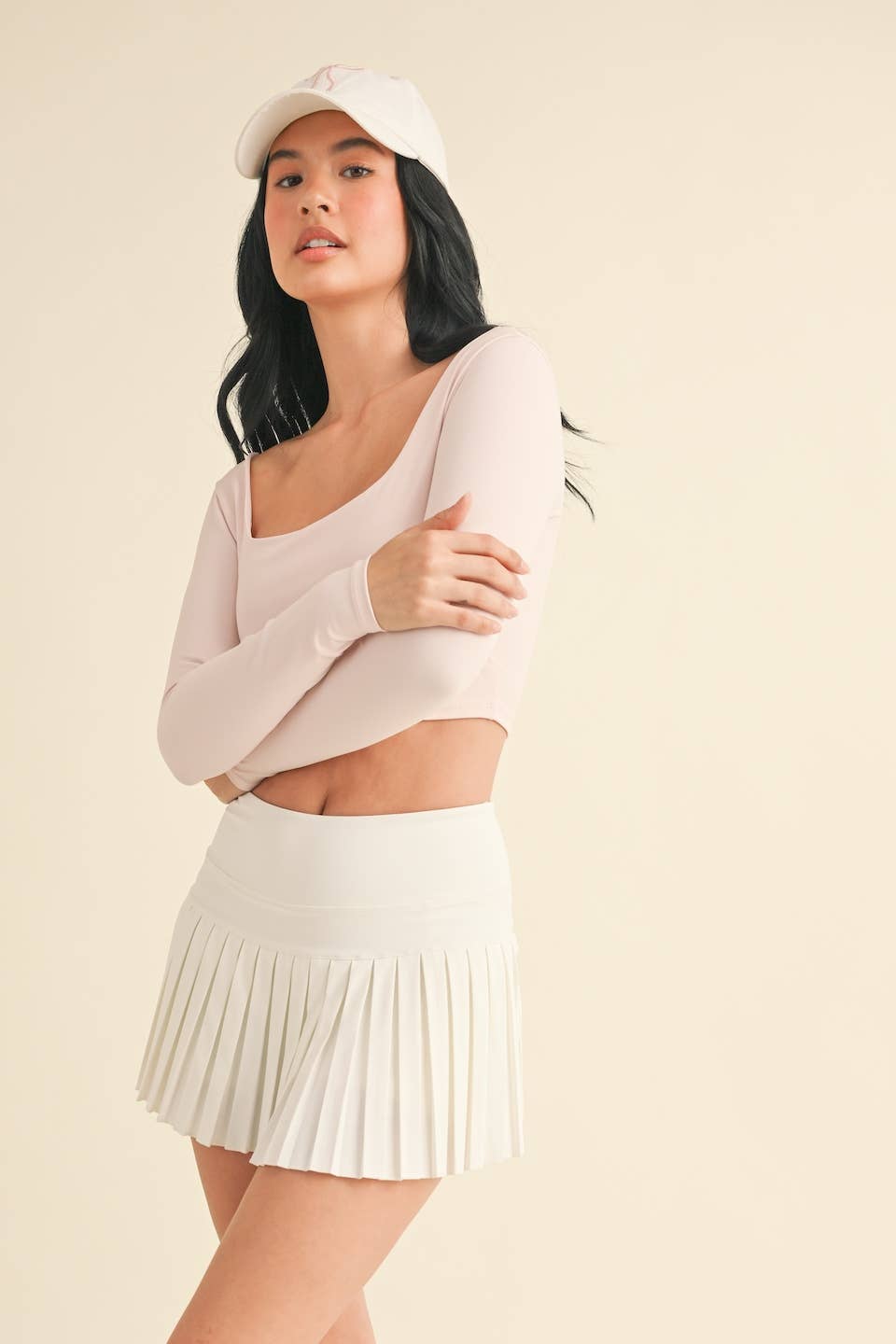 KIMBERLY C - Wholesale Athletic Top - Women's - Balletcore Long Sleeve Square Neck Top82