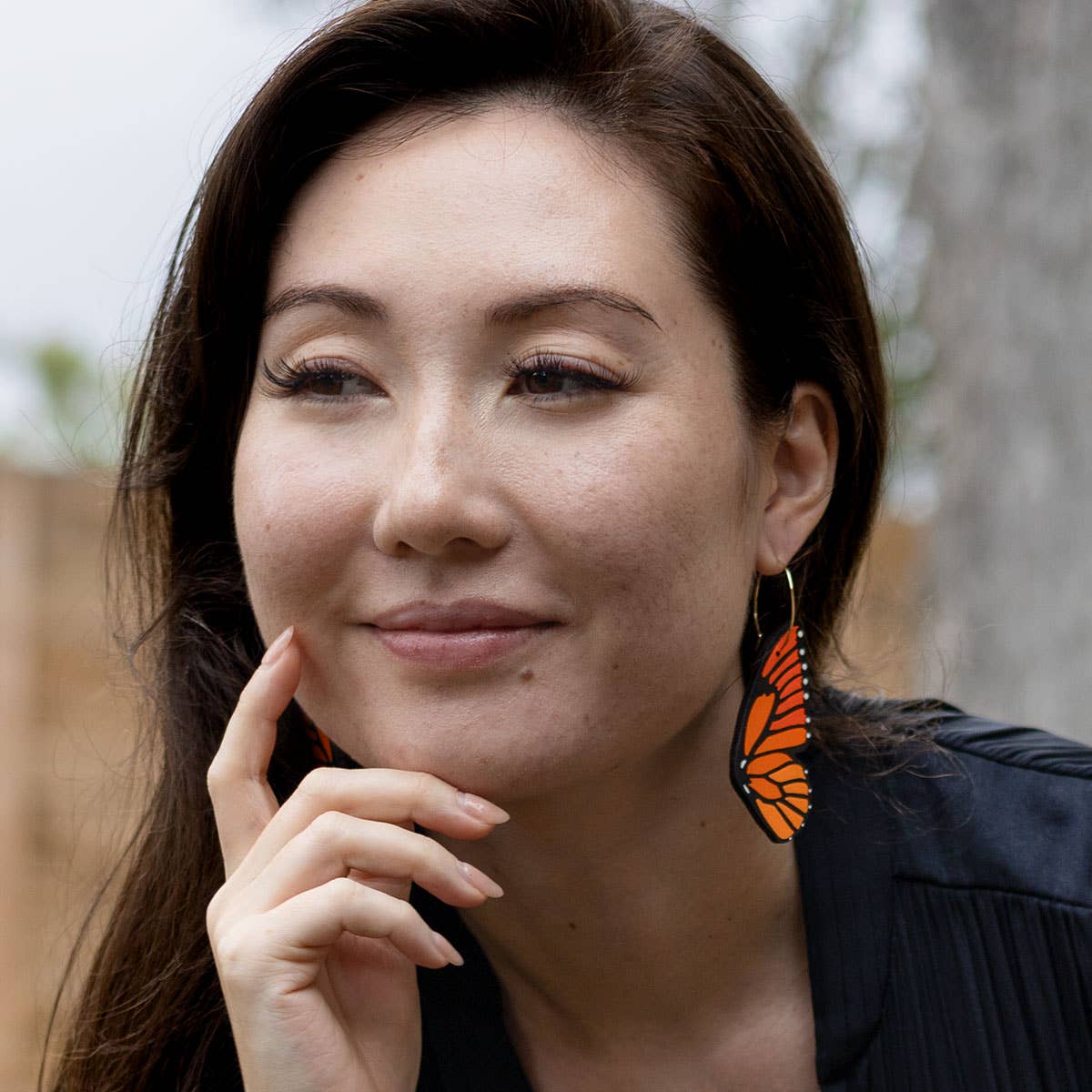 Le Chic Miami - Venta al por mayor Pendientes colgantes - Pendientes de ala de mariposa monarca7