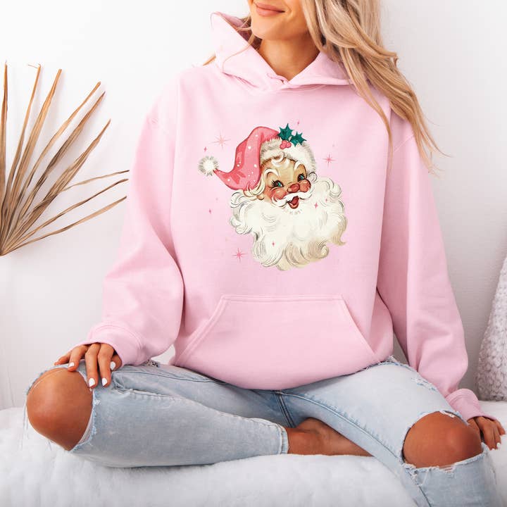 Sweat-shirts vintage Père Noël rose pour la vente par Mugsy's Brand