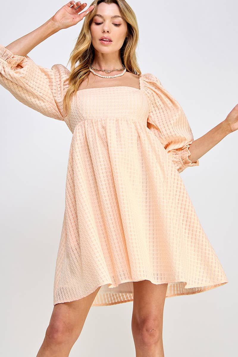 Sweet Lemon - Vente Robe – femme - Robe Babydoll Texturée Blushing Bloom1