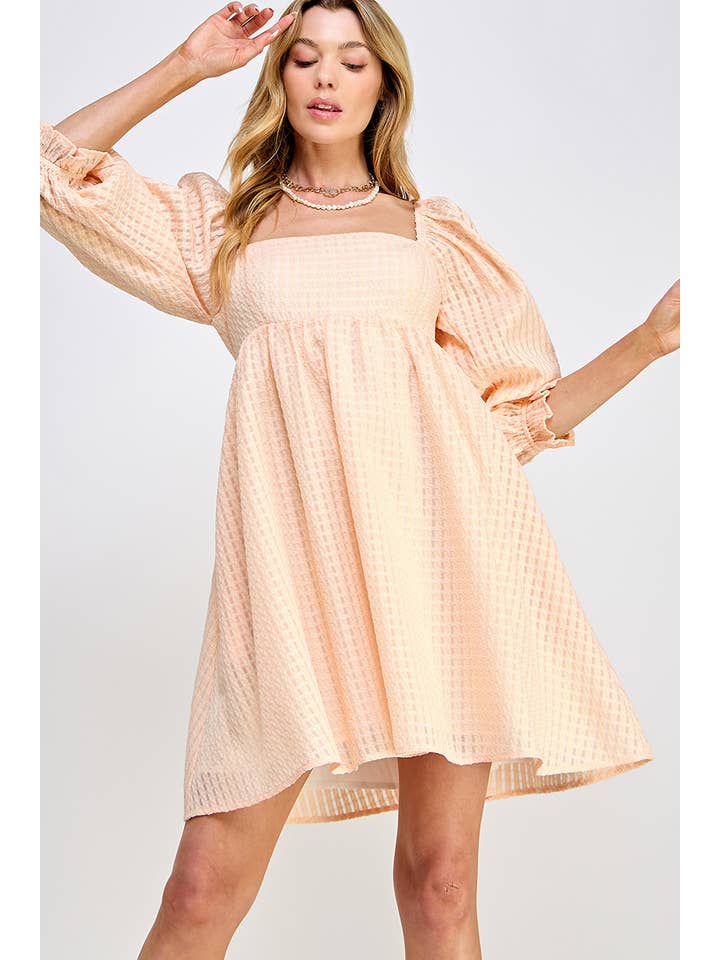 Sweet Lemon - Vente Robe – femme - Robe Babydoll Texturée Blushing Bloom1