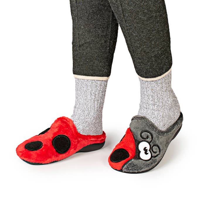 Marpen Slippers - Wholesale Slippers - Women's - Grey and Red Ladybug Slippers3