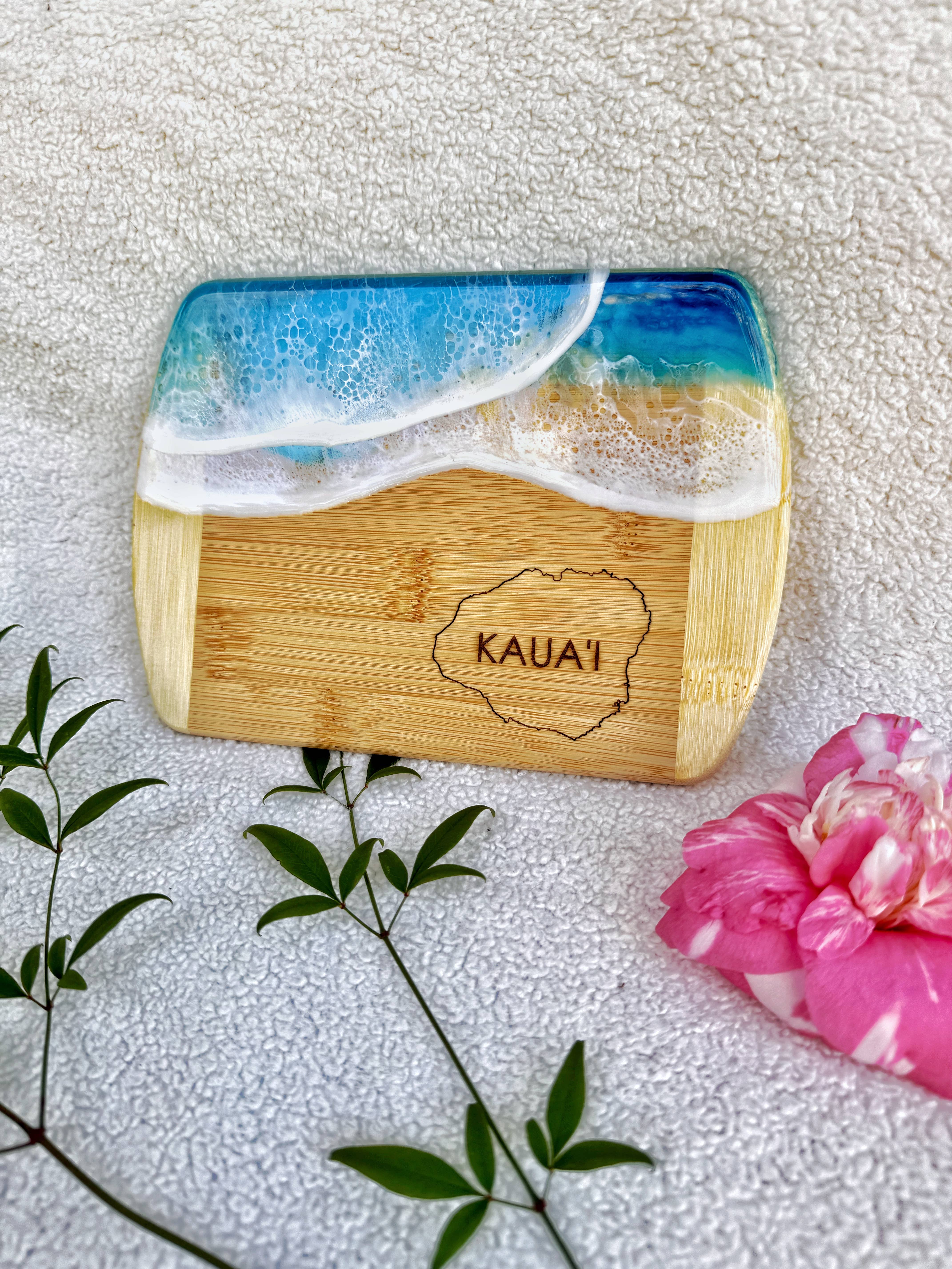 TBM Creations LLC - Vente Plateaux à fromage - NOUVEAU | Planche à charcuterie KAUAI Island Ocean | Planche à fromages0