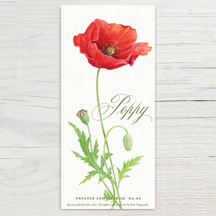 Poppy Bookmark for wholesale by Brook Isle