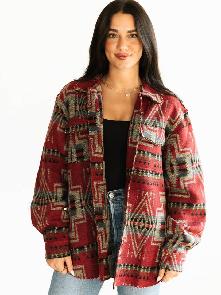 TH1210 RUBY AZTEC JACKET(7 Piece) for wholesale by Turquoise Haven