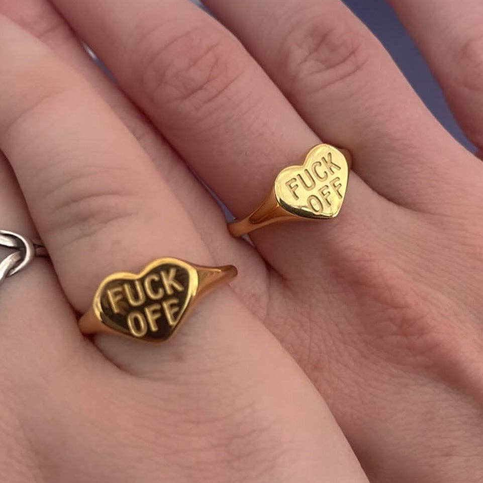 DRIP JEWELRY - Wholesale Cocktail/Statement Ring - F Off ring 2.0 (size 6-8)