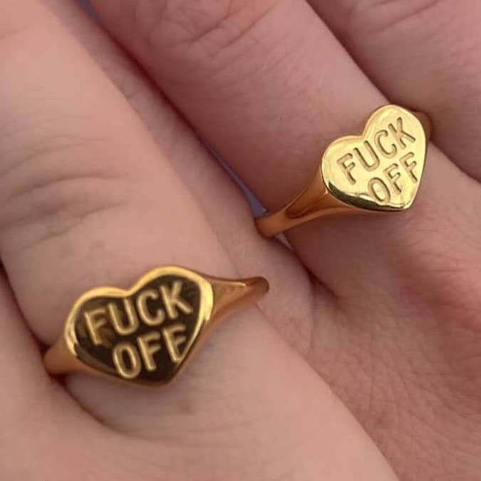 DRIP JEWELRY - Wholesale Cocktail/Statement Ring - F Off ring 2.0 (size 6-8)0