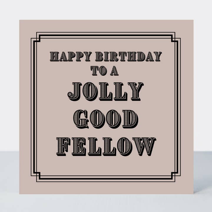 Vintage Icon Jolly Good Fellow Birthday Card for wholesale by Petimo