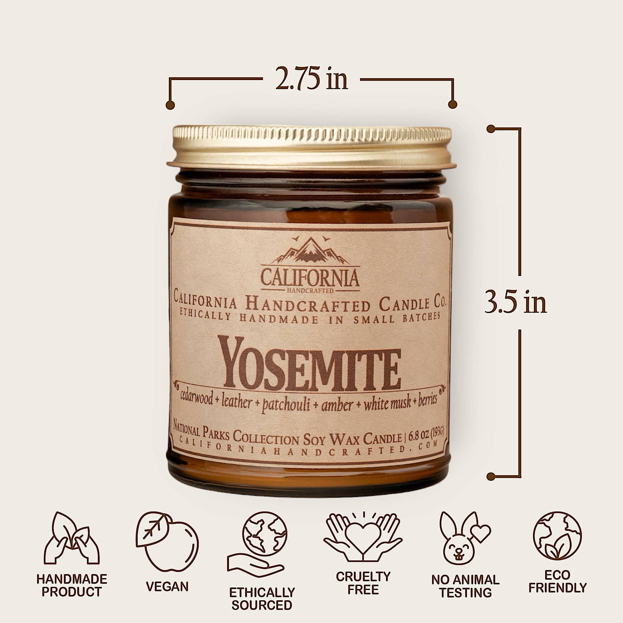 California Handcrafted – Großhandel Kerze im Glas / gefüllte Kerze – Yosemite-Nationalpark-Kokos-Aprikosen-Glaskerze2