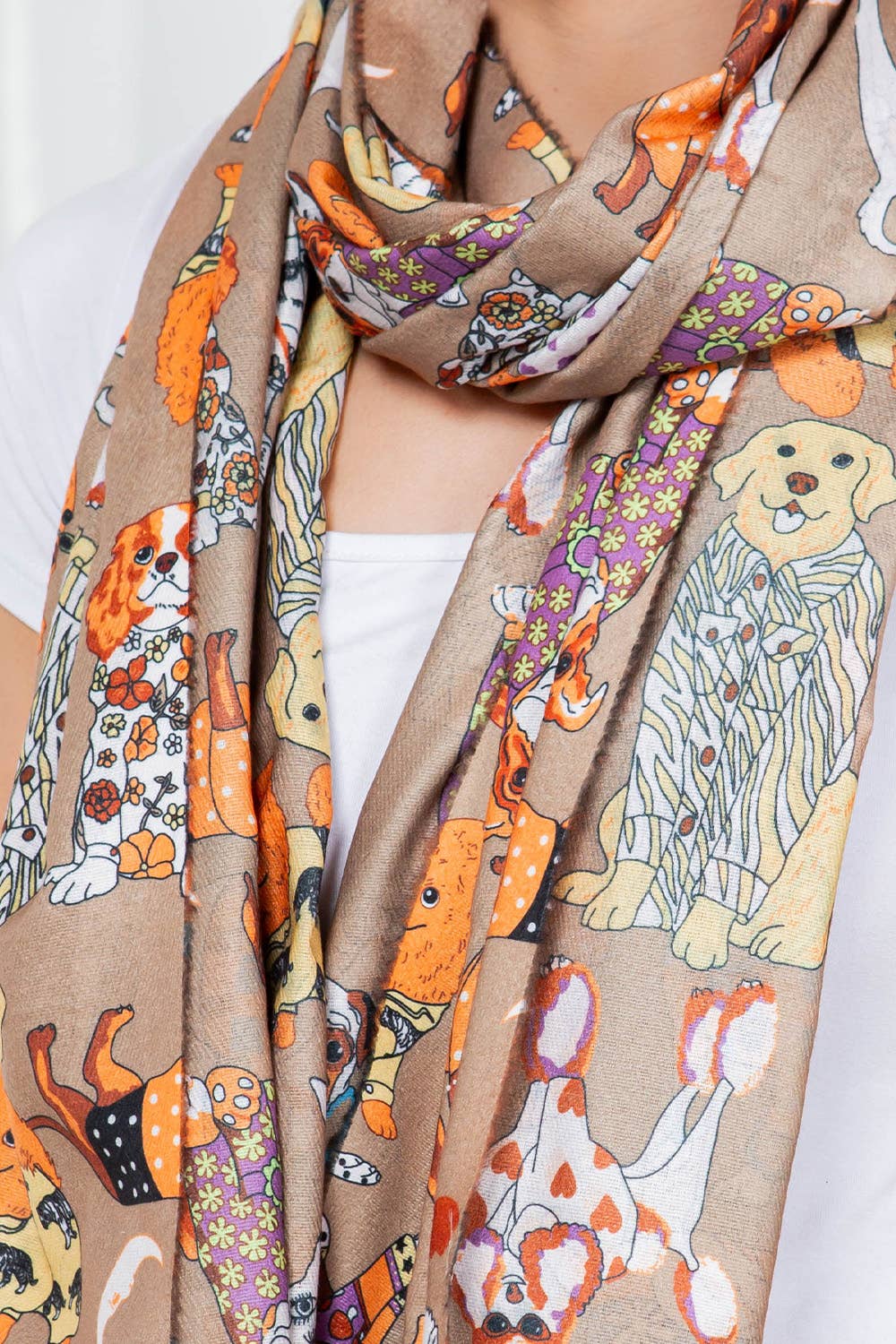 LA Soul - Vente Écharpe – femme - Écharpe à motifs variés de chiens2