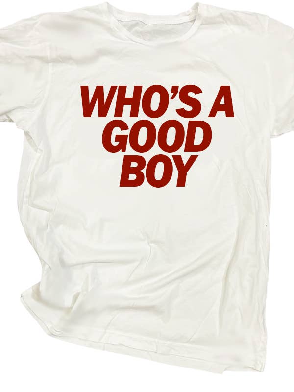 Who's A Good Boy Viral Tee Funny for wholesale by EnveeMee Apparel