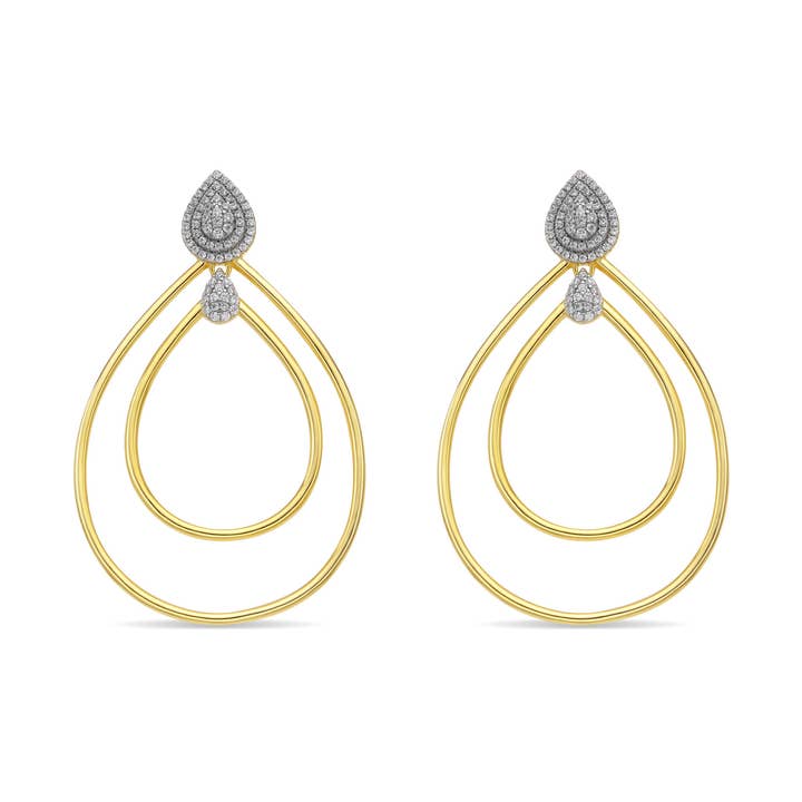Pendentes Luxenter de Prata de Lei 925 e Zircónia Brilhante acabamento ouro amarelo de 18k - Hyka por atacado de Luxenter