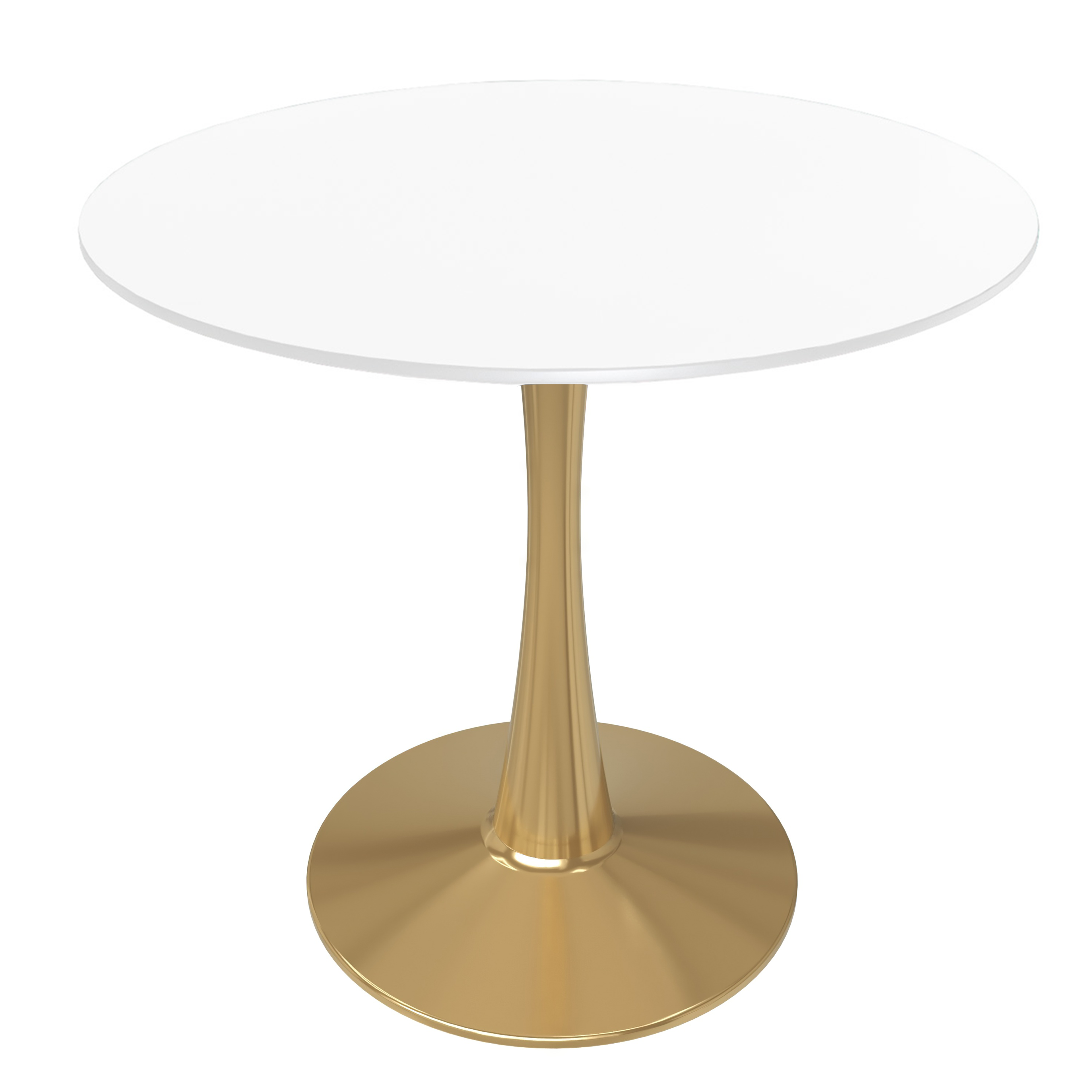 LeisureMod - Wholesale Side Table - Bristol Round Dining Table with MDF Wood Top and Gold Base14