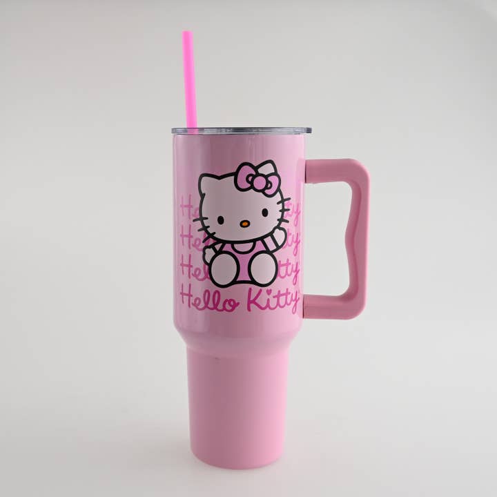 Silver Buffalo - Wholesale Insulated Mug/Tumbler - Hello Kitty Gradient 40oz Stainless Steel Tumbler w Handle1