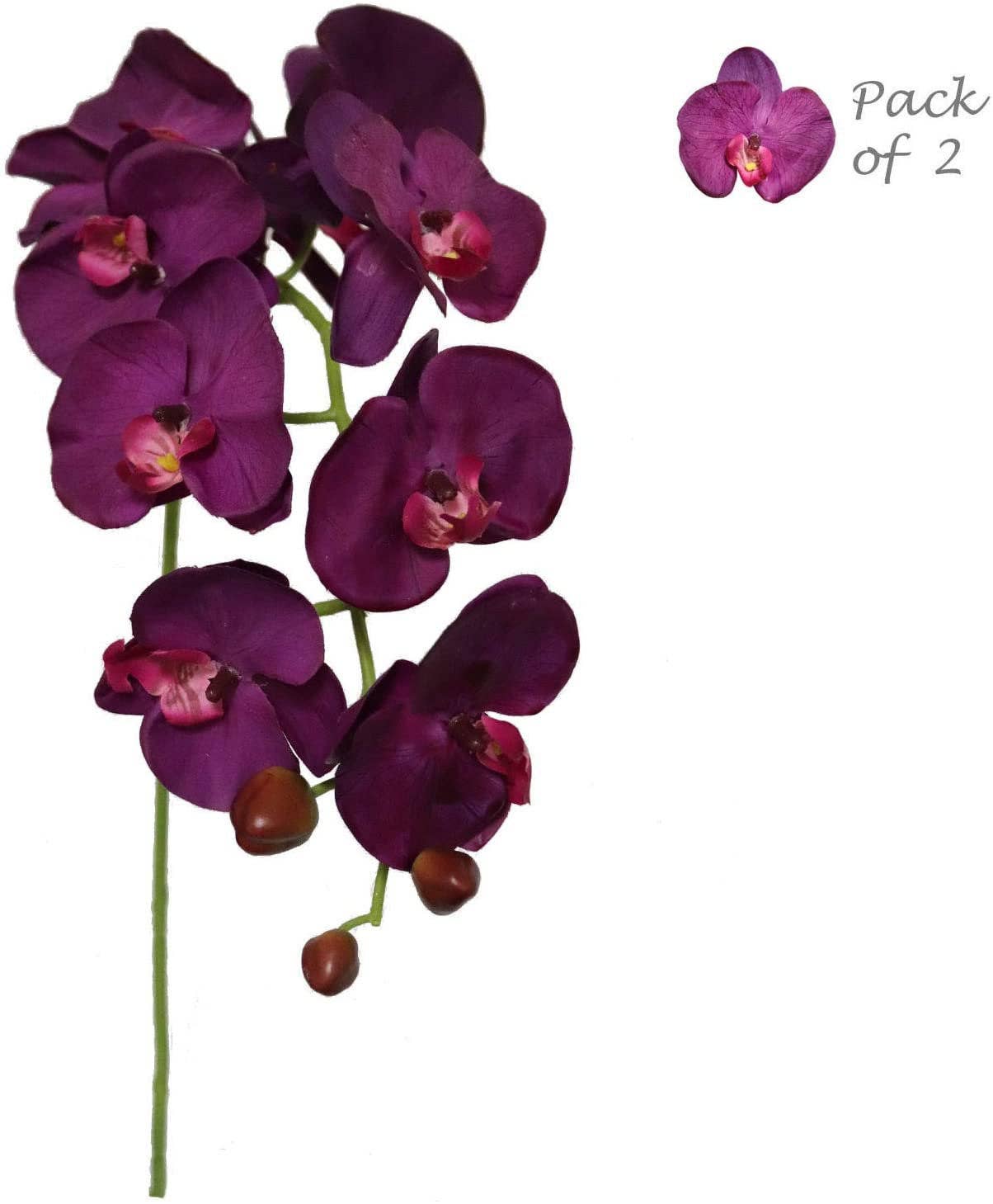 Larksilk - Wholesale Artificial Flowers - Real Touch Silk Phalaenopsis Orchid 9 Flowers Faux1