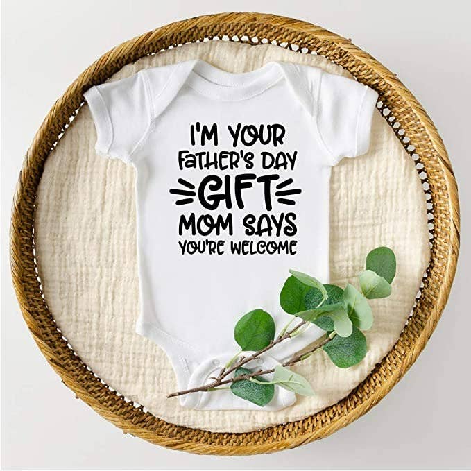 White Funny I'm Your Father's Day Gift Onesie for wholesale on Faire1