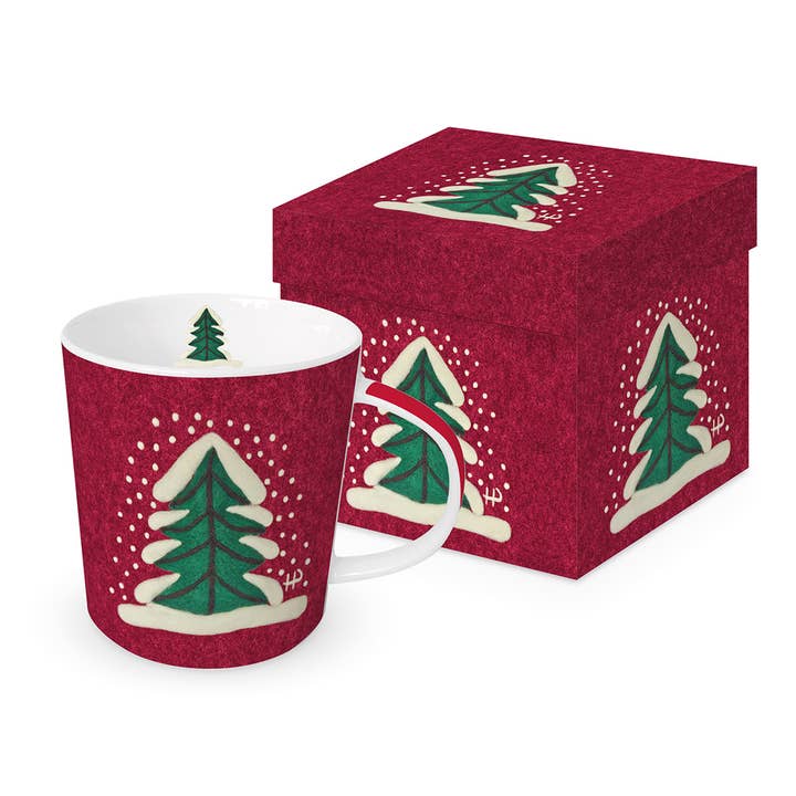 Fir Tree in Snow Trend Mug GB for wholesale by ppd Paperproducts Design GmbH