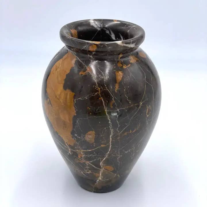 Round Vase in Marble and Onxy - 4" x 6" for wholesale by Page Imports