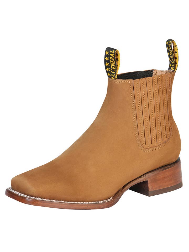 El General Square Toe Ankle Boot - Nobuck Old Gold 126199 for wholesale by El General Western Wear
