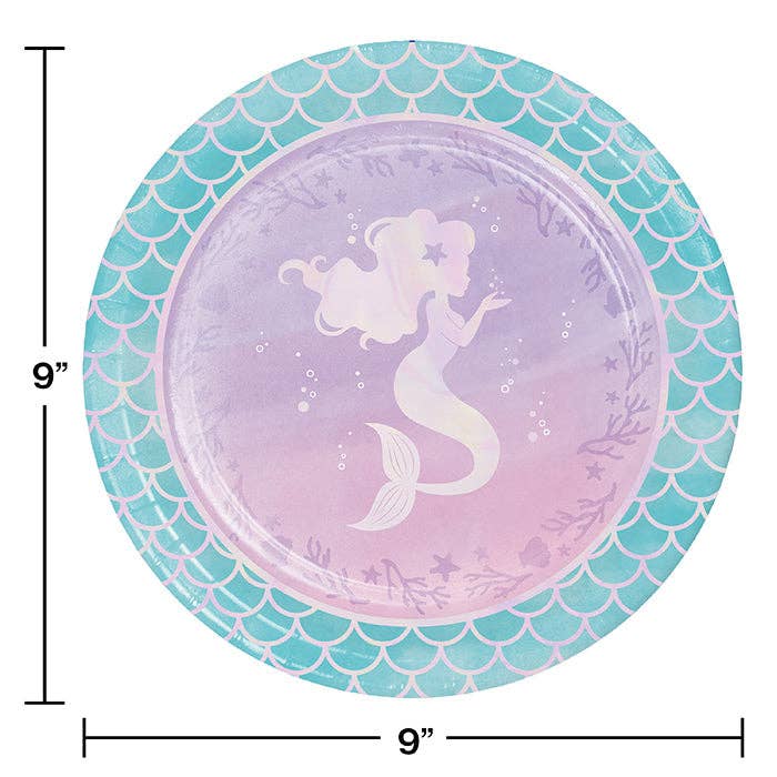 Bulk Party Decor - Wholesale Disposable Plate - Bulk Iridescent Mermaid Party Paper Dinner Plates (96 per Case)1