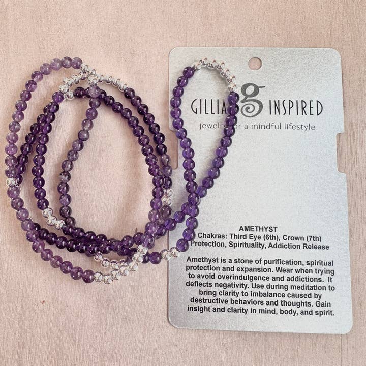 Amethyst Wrapped Bracelet/Necklace Combo for wholesale by Gillian Inspired Designs