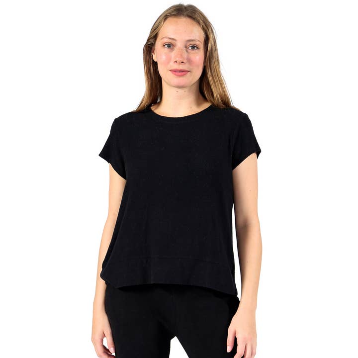 Comfort Collection - The Cap Sleeve Tee - SORT for engroshandel hos La Cera