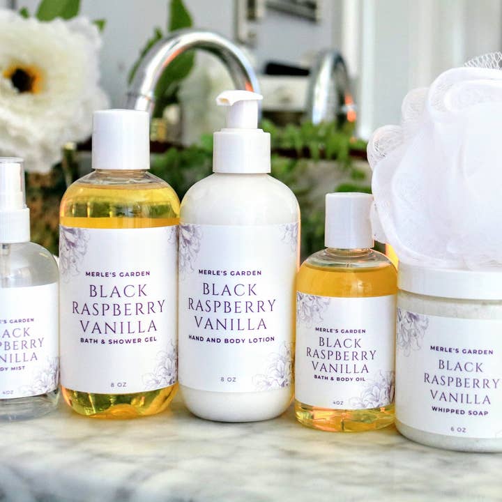 Merle's Garden - Wholesale Bad/lichaamsolie - Zwarte framboos vanille lichaamsolie1