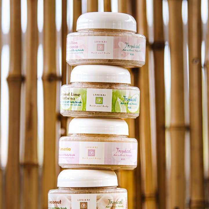 Lanikai Bath and Body - Wholesale Body Scrub/Exfoliant - Tahitian Gardenia Hawaiian Cane Sugar Body Scrub 4 oz.2