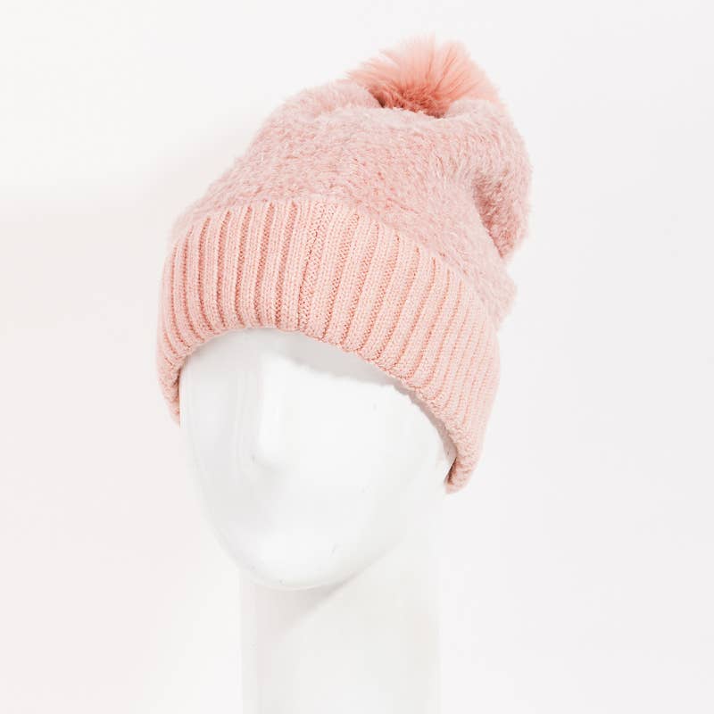 Collections by Fame Accessories - Vente Bonnet – femme - Bonnet en maille avec pompon Teddy7