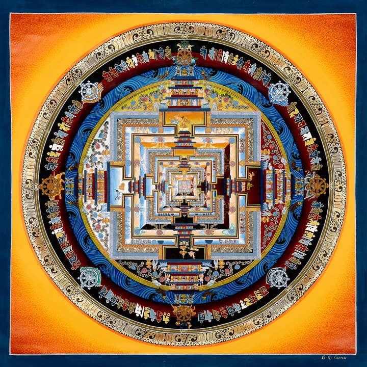 Kalachakra Mandala Thangka - Un ancien mandala de paix pour la vente par Boudha Stupa Thanka Centre