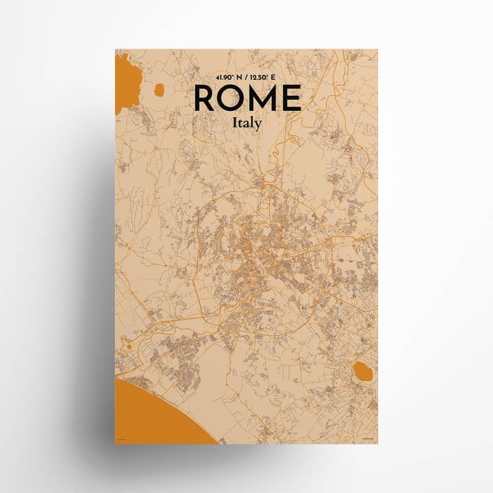 Affiche Carte de la ville de Rome pour la vente par OurPoster.com