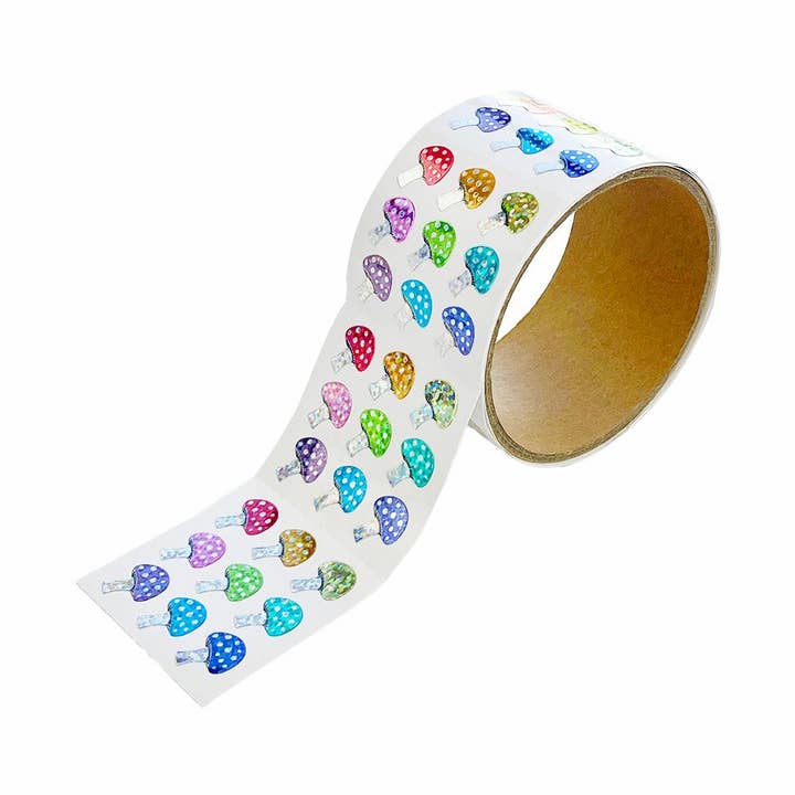 WS-Kleur Pop Paddenstoelen Stickers op de Rol voor wholesale door Pipsticks
