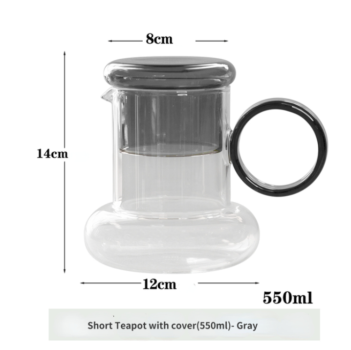 IVORE.GROUP (We cover All Import duty) - Wholesale Tea Pot - Glass Pitcher Teapot with Cup Lid0