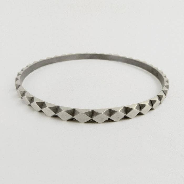 Carved Diamond Pattern Bangle Bracelet for wholesale by Jane Diaz NY