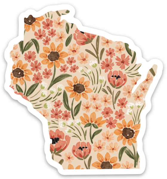 Elyse Breanne Design - Wholesale Sticker - Wisconsin 3x3in. State-sticker2